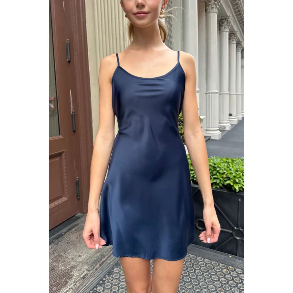 Brandy Melville Satin Slip Dress with Tie Back | One Size | NWOT